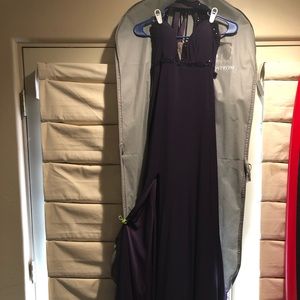 Strappy elegant prom dress with front slit